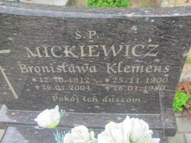Klemens Mickiewicz 1900 Mrągowo - Grobonet - Wyszukiwarka osób pochowanych